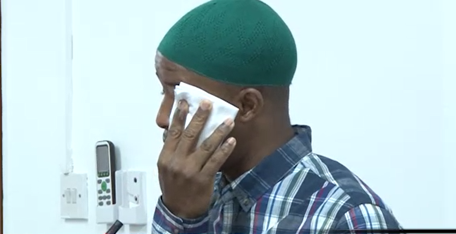 Camp Street Prison inmate breaks down on stand