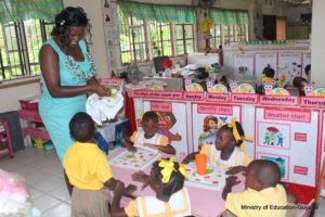 Pupils of New Friendship Nursery being served breakfast