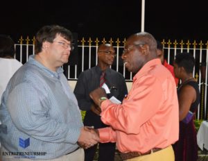 Bryan Hunt interacting with entrepreneur