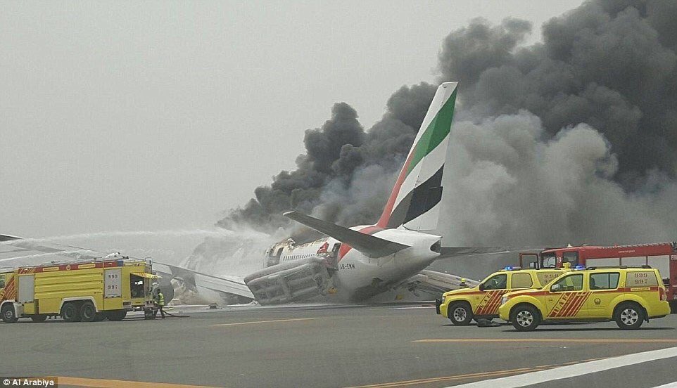 Emirates plane catches fire in Dubai; hundreds escape, 1 firefighter killed