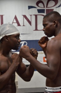 BOUT #1 Charwin Estwick (left) and Kelsie George