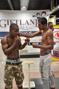 BOUT #3 Quincy Gomes (left) and Imran Khan