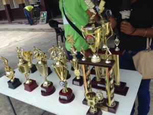 Some of the trophies that were up for grabs