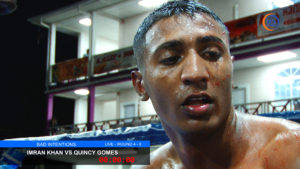 Khan had to be treated for a cut above the left eye early in the fight