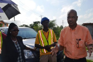 Civil Defence Commission, South Liliendaal, Chairman, Clayton Hinds briefing residents of Sophia