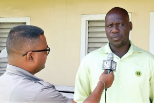 Guyana Cricket Board's Territorial Development Officer, Colin Stuart, being interviewed by News Room's Avenash Ramzan