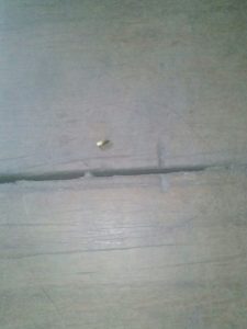A spent shell at the scene of the incident