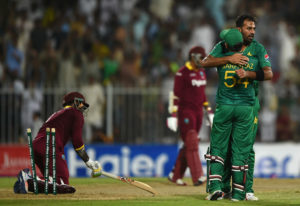 West Indies lost wickets at regular intervals during the run-chase