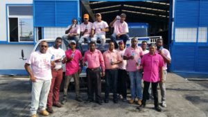Staff of Clear Waters decked out in pink attire