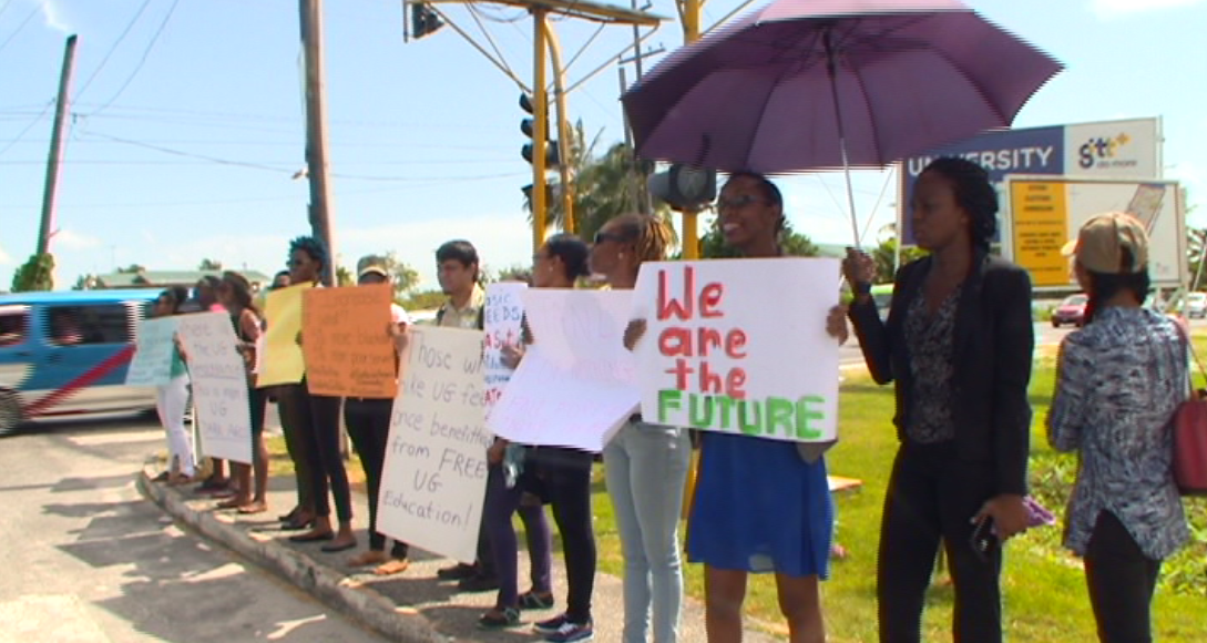 University students protest 5 percent increase in tuition fees