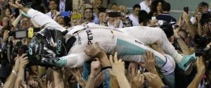 Relief: Rosberg has been racing in Formula 1 for a decade before taking his first title