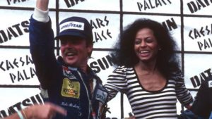 Rosberg is the second son of an F1 champion to win the title himself (the first being Damon Hill). Here's father Keke winning his back in 1982. Diana Ross did not actually finish on the podium