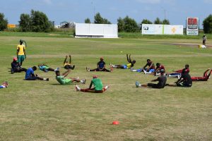 The players during training on Monday