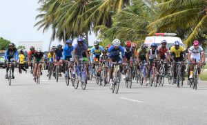 Part of the action in Friday's road races