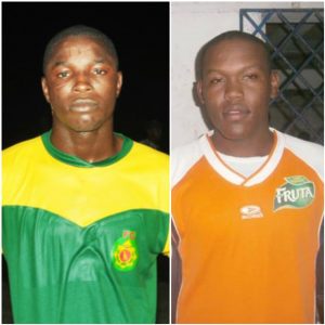 Opening Night goal scorers Sherwyn Caesar (L) and Jermaine Junor