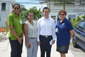 From L to R CEO Helen Browman, Copa Airlines' Sales Manager in Guyana, Nadine Oudkerk, Regional Sales Director, Diego Bermudez Parra and Mercy's Associate Administrator, Deborrah Ramsay