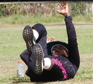 Chandrapaul Hemraj during training at the CGI Academy at the Everest ground on Monday