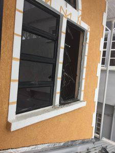 The window used to gain entry to the premises
