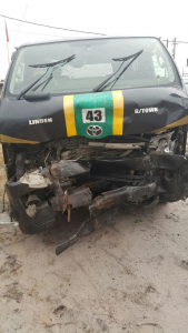 Minibus involved in the Linden accident