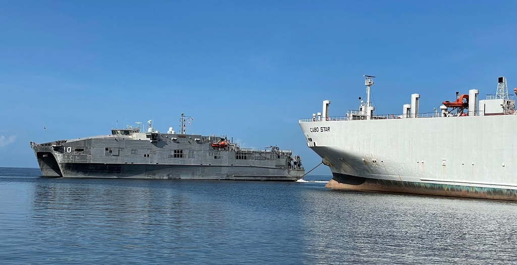 U.S. Naval Ship & GDF Coast Guard conduct joint training in Guyana’s waters