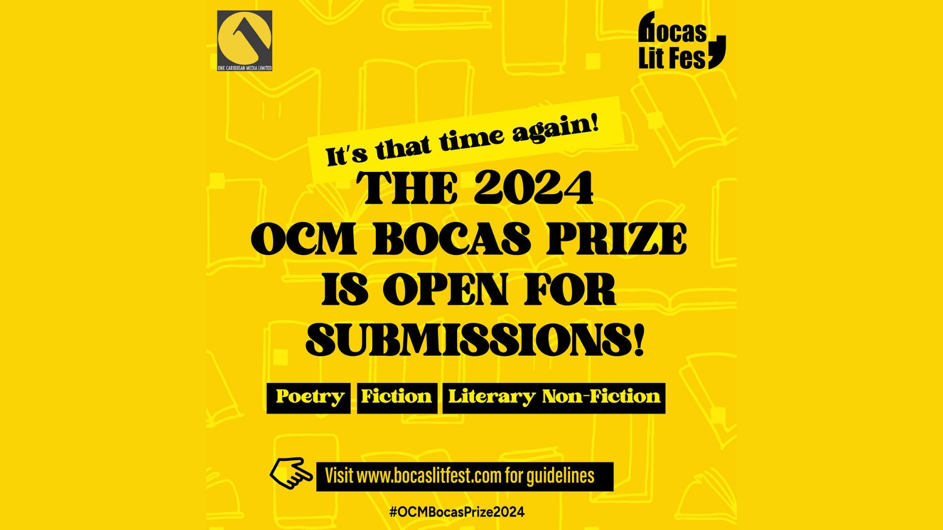 Caribbean writers can win up to US$10,000 in BOCAS Prize 2024